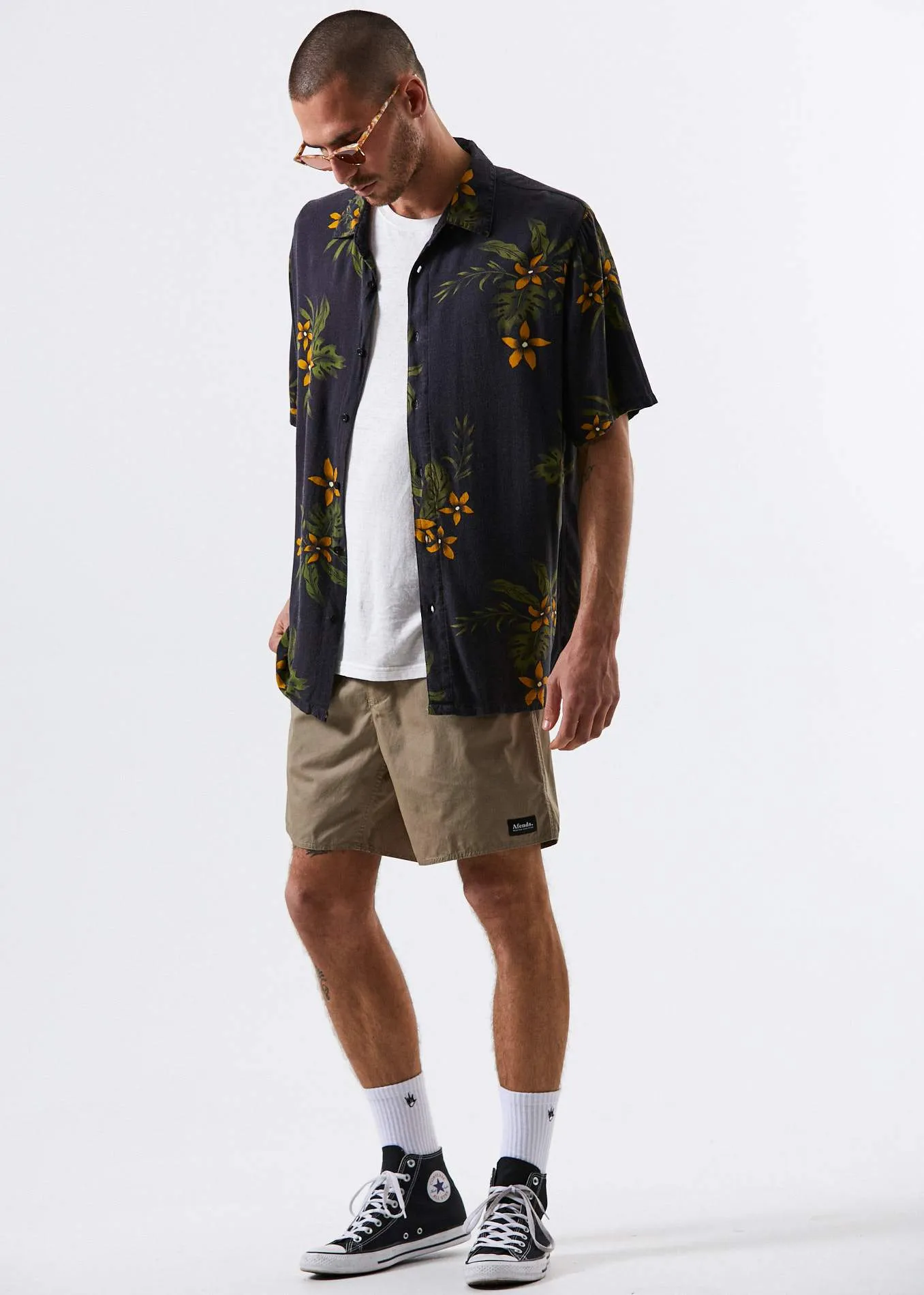 Afends Mens Baywatch Basics - Elastic Waist Boardshort 2.0