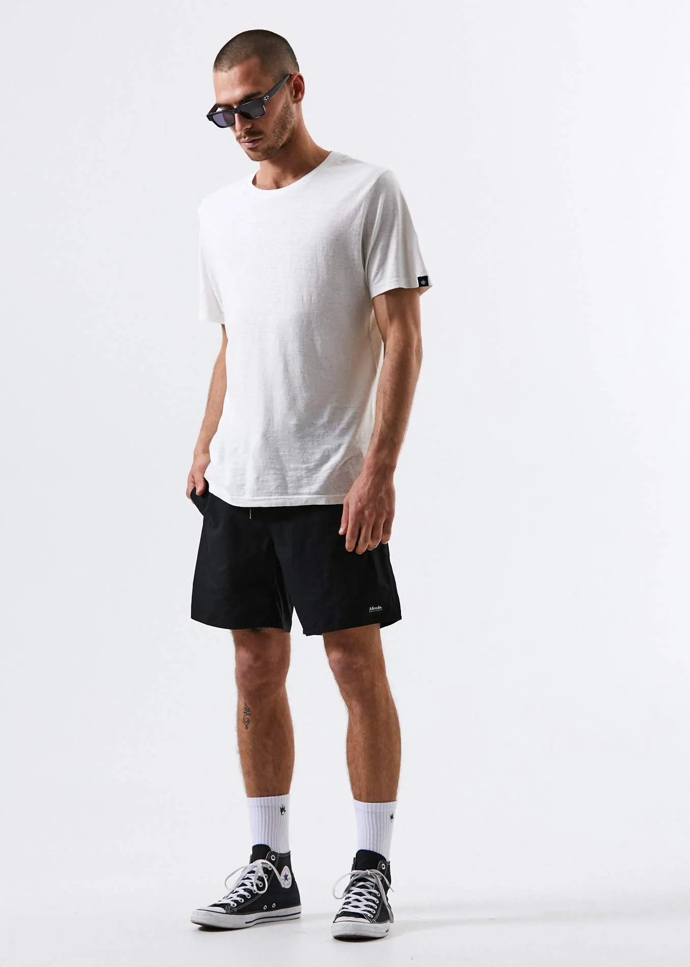 Afends Mens Baywatch Basics - Elastic Waist Boardshort 2.0