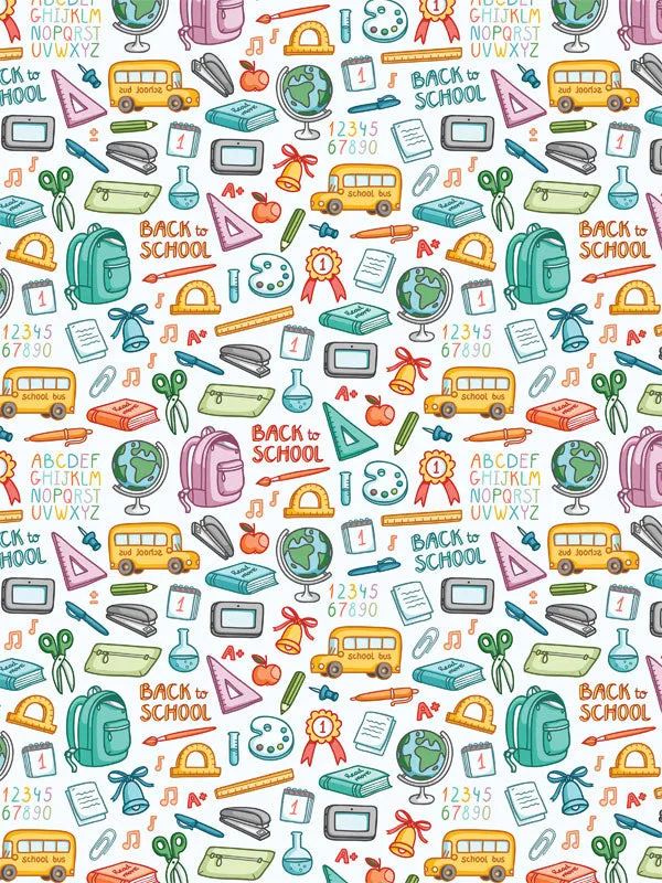 Back to School Fun Doodle Photography Backdrop