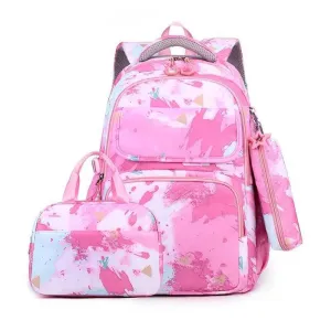 Backpacks 3Pcs/Set Camouflage Printing Kids Backpack For Girl Kids School Bag Children Waterproof Schoolbag Get Free Cartoon Pendant GIFT