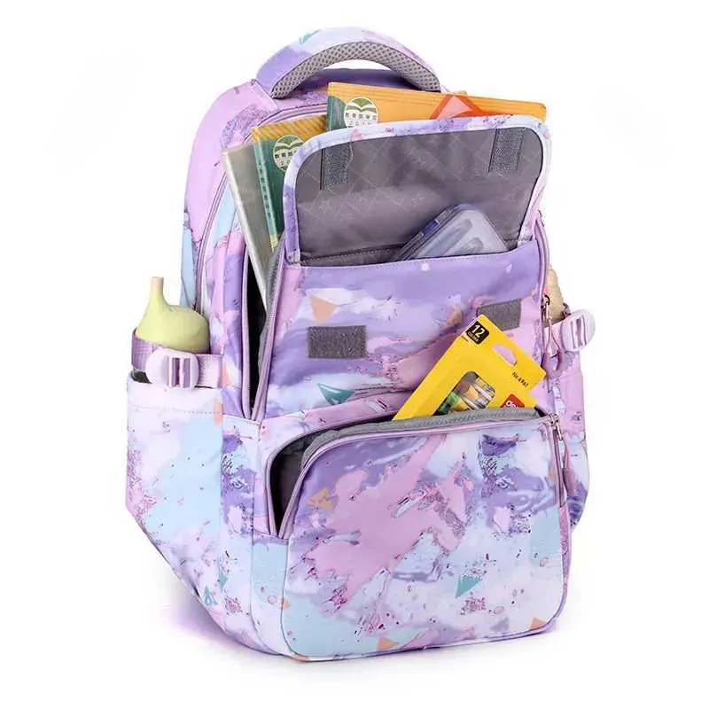 Backpacks 3Pcs/Set Camouflage Printing Kids Backpack For Girl Kids School Bag Children Waterproof Schoolbag Get Free Cartoon Pendant GIFT