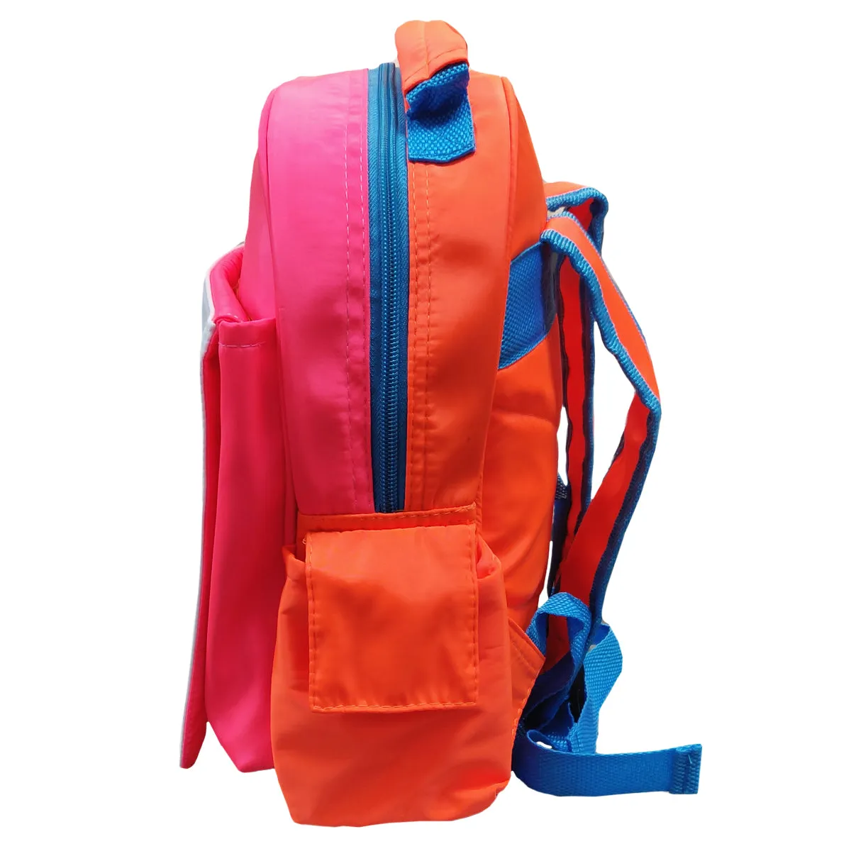 Bags - Neon Backpacks with Flap - Orange and Pink Hi Vis - 33cm x 31cm x 8cm
