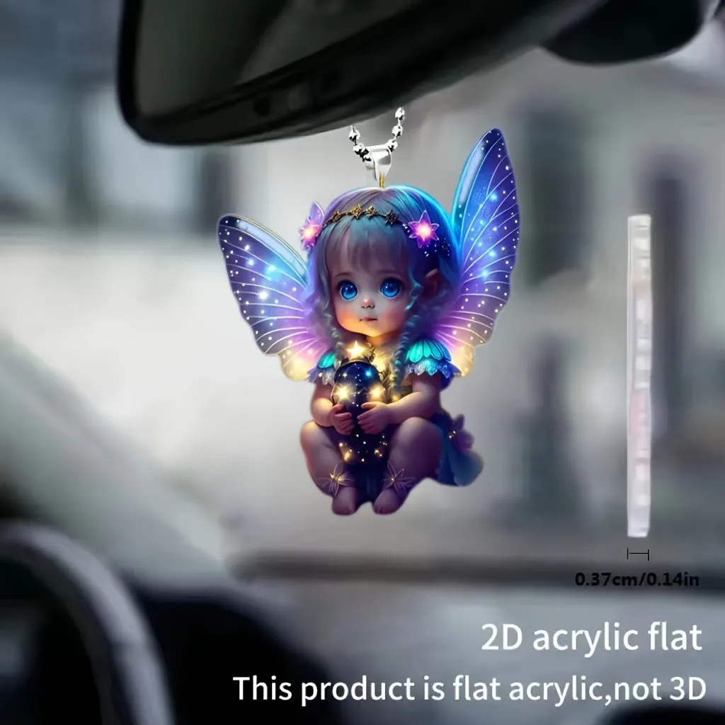 Charming 2D Angel Pendant - Perfect For Car Mirrors, Backpacks & Keychains | Ideal For Halloween, Christmas, Easter & More