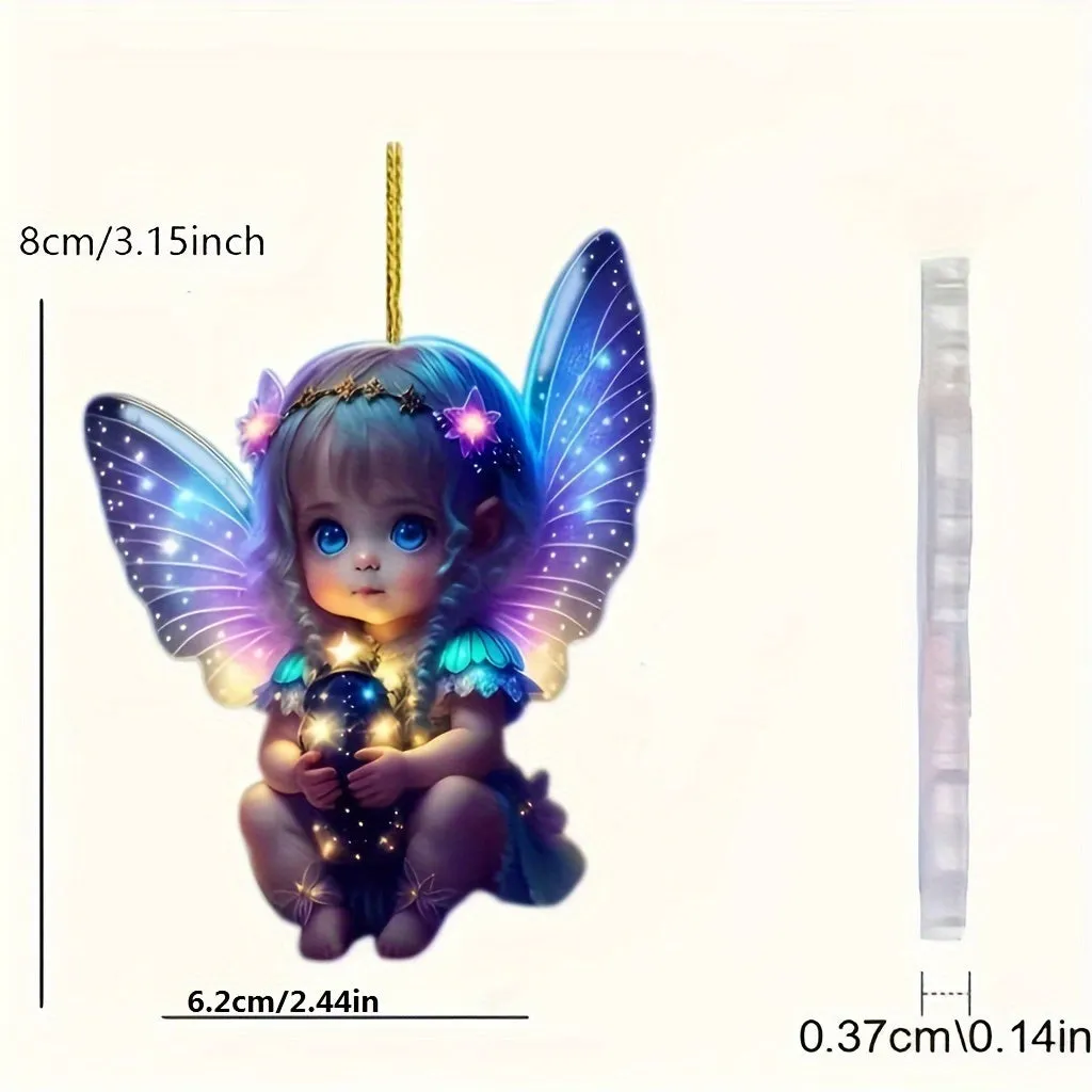Charming 2D Angel Pendant - Perfect For Car Mirrors, Backpacks & Keychains | Ideal For Halloween, Christmas, Easter & More