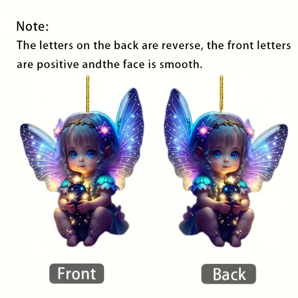 Charming 2D Angel Pendant - Perfect For Car Mirrors, Backpacks & Keychains | Ideal For Halloween, Christmas, Easter & More