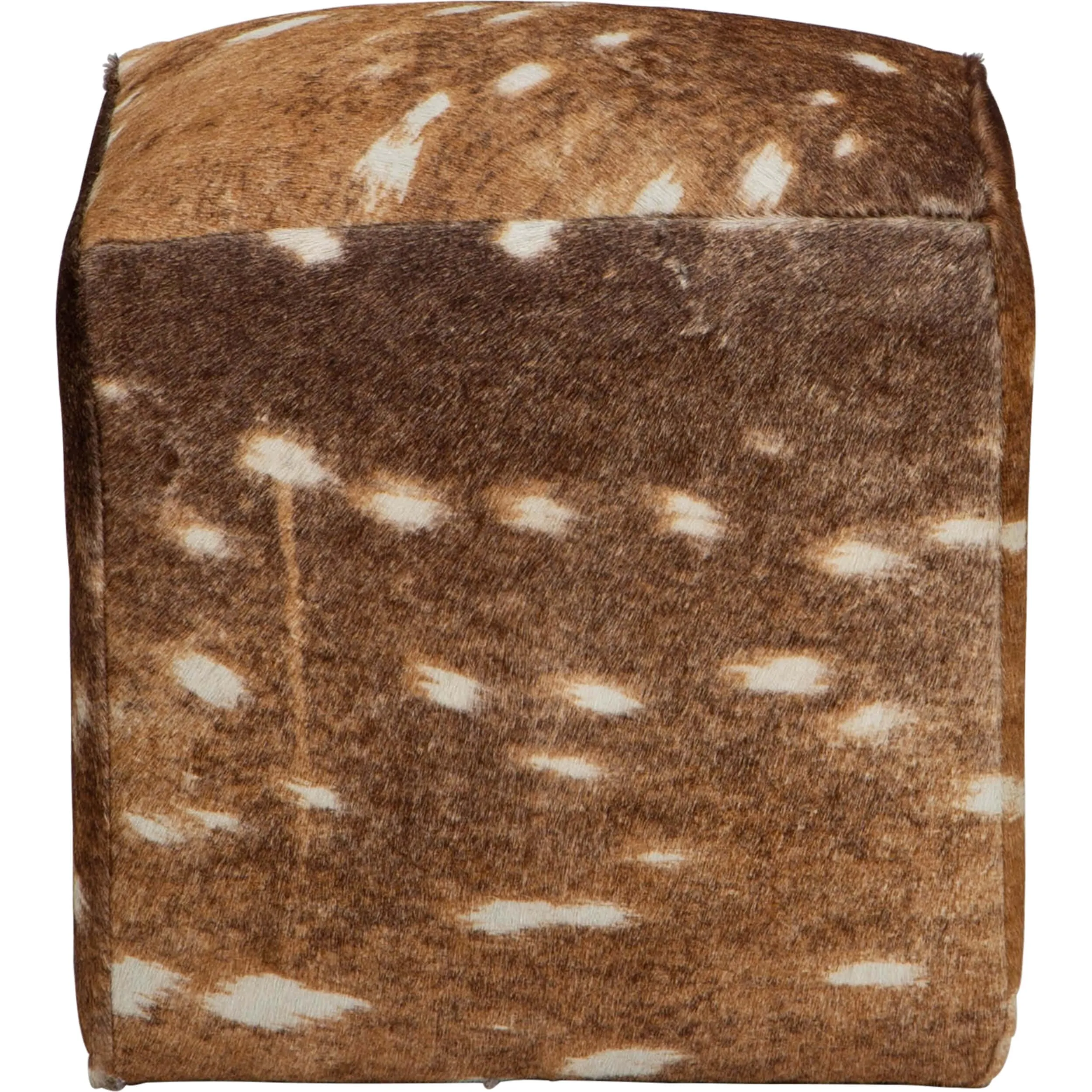 Cowhide Pouf, Axis Print