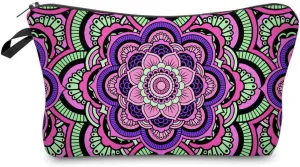 Deanfun Cosmetic Bag for Women, Mandala Flowers Waterproof Makeup Bags Roomy Toiletry Pouch Travel Accessories Gifts (51466)