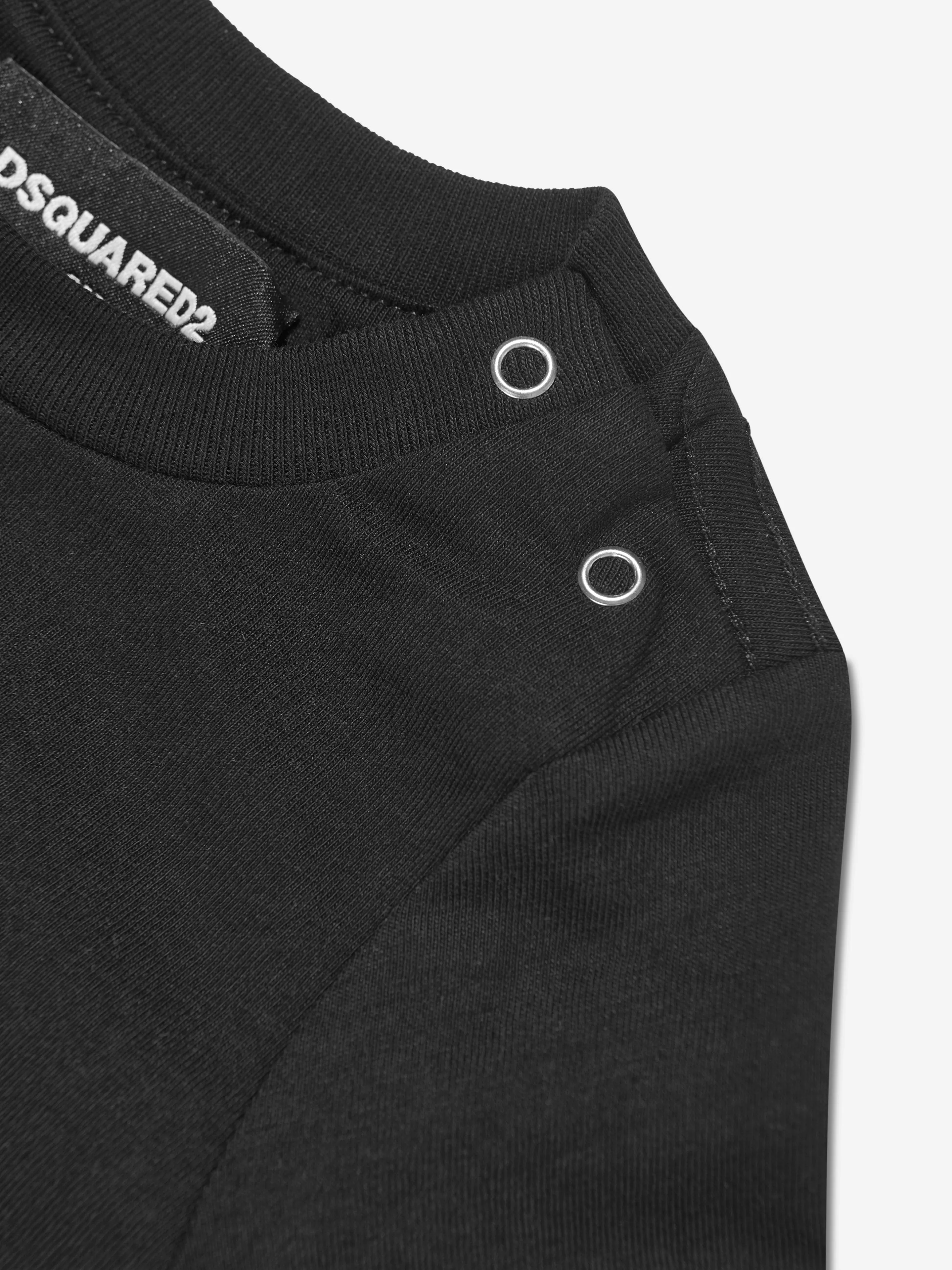 Dsquared2 Baby Long Sleeve Icon T-Shirt in Black