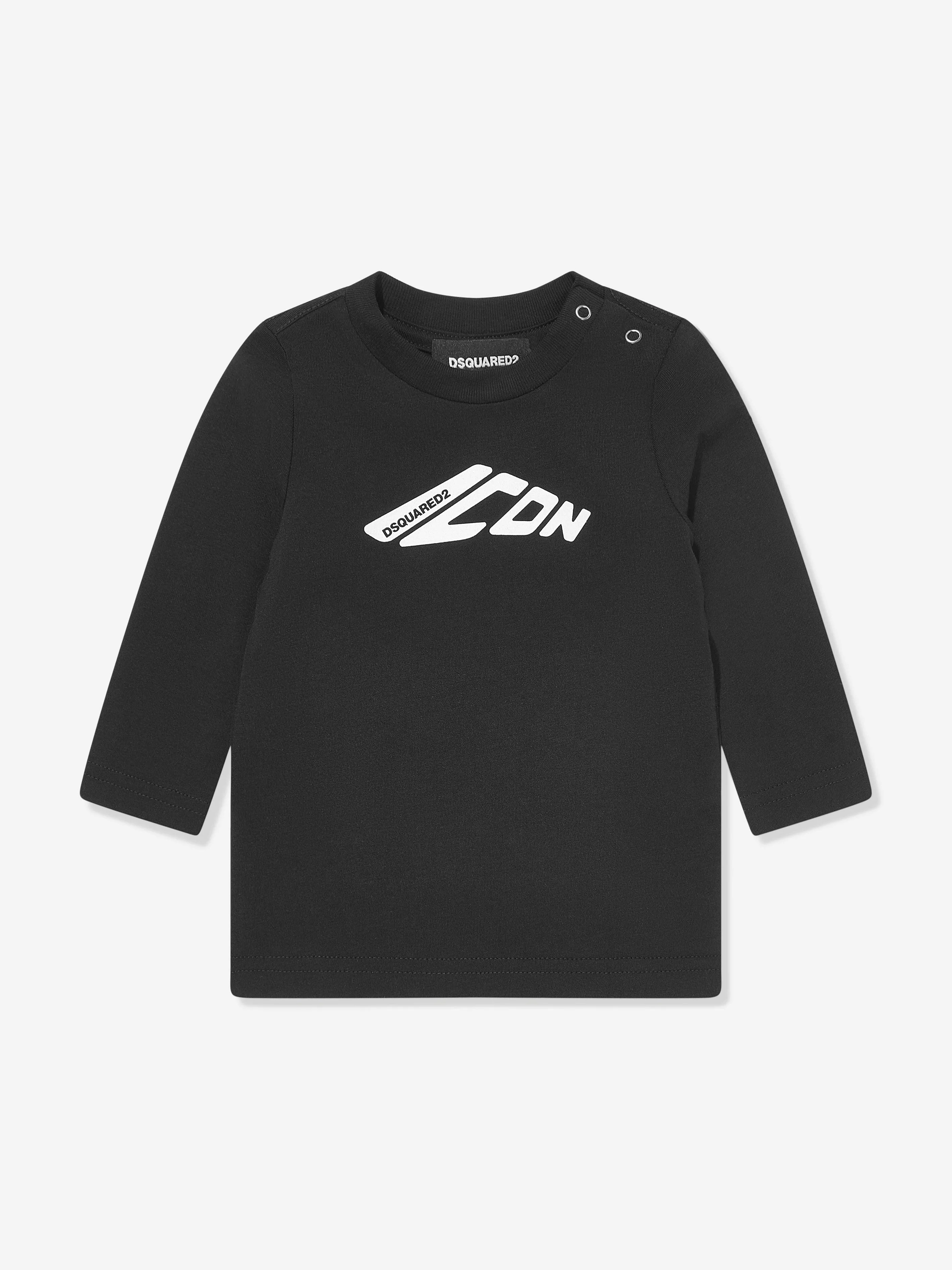 Dsquared2 Baby Long Sleeve Icon T-Shirt in Black