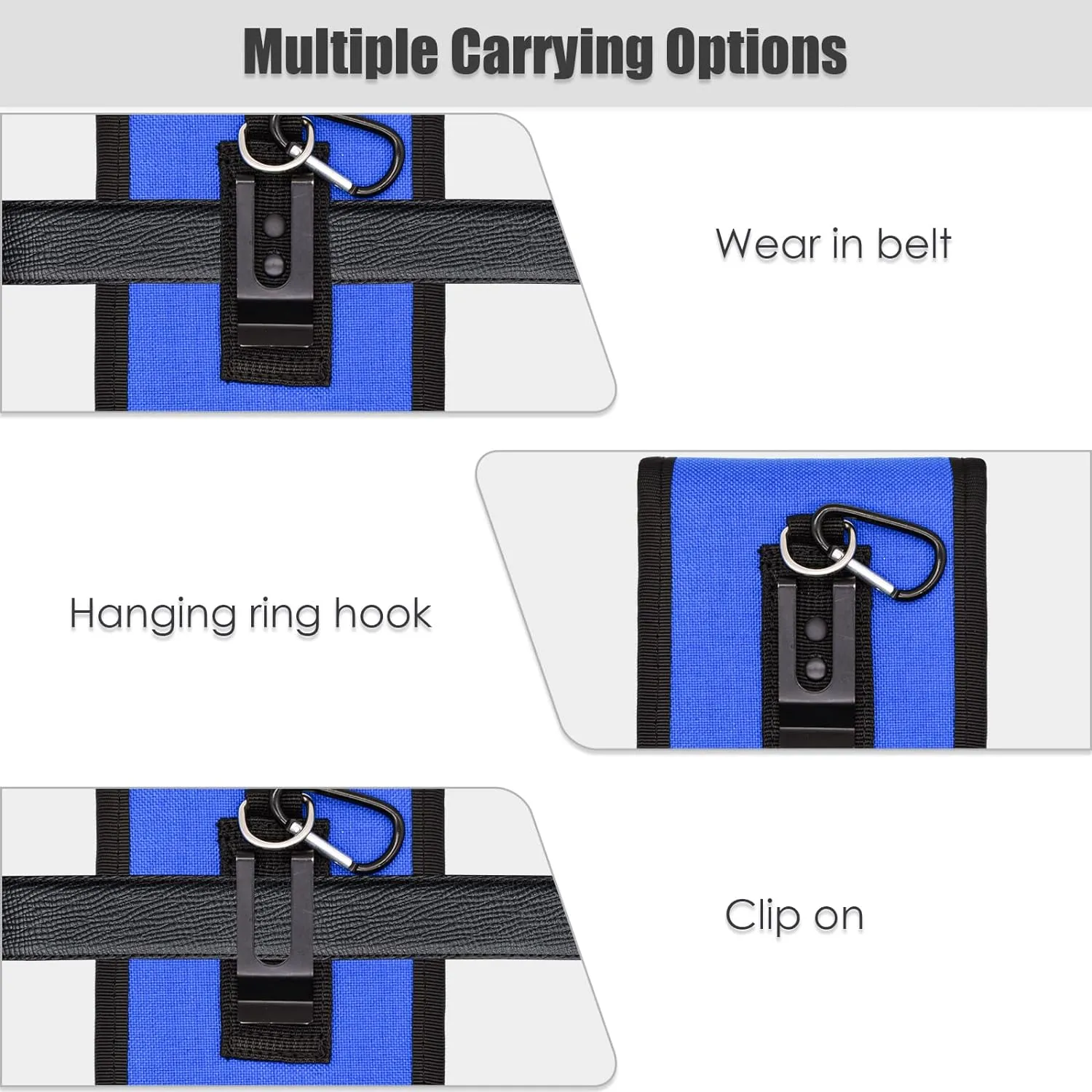 Dual Phone Holster, Large Smartphone Holder, Multi-Purpose Tactical Phone Holder for Work, Hiking, Camping, Barbecue, Rescue (Blue, XL)