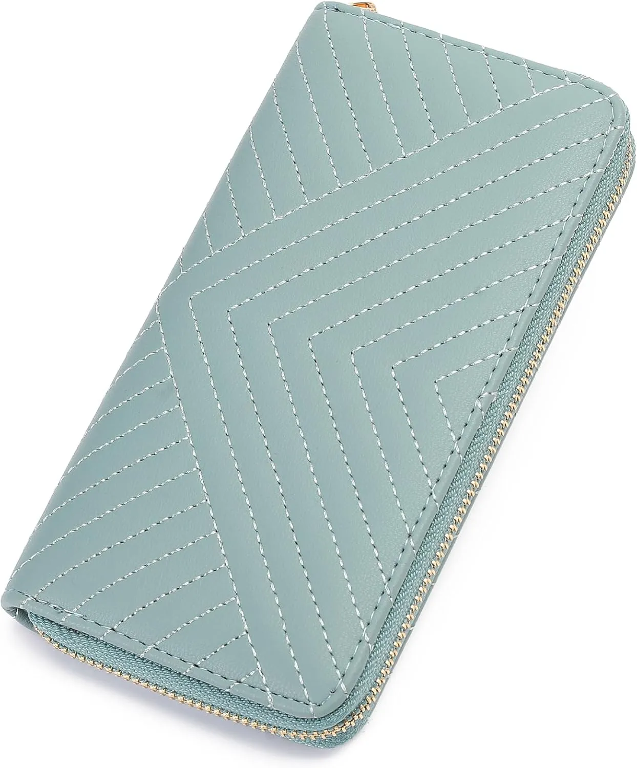 GAEKEAO Wallet for Women Embroidered Wallets Clutch RFID Blocking Leather Large Capacity Credit Card Holder Ladies Purses with Zipper Coins Pocket