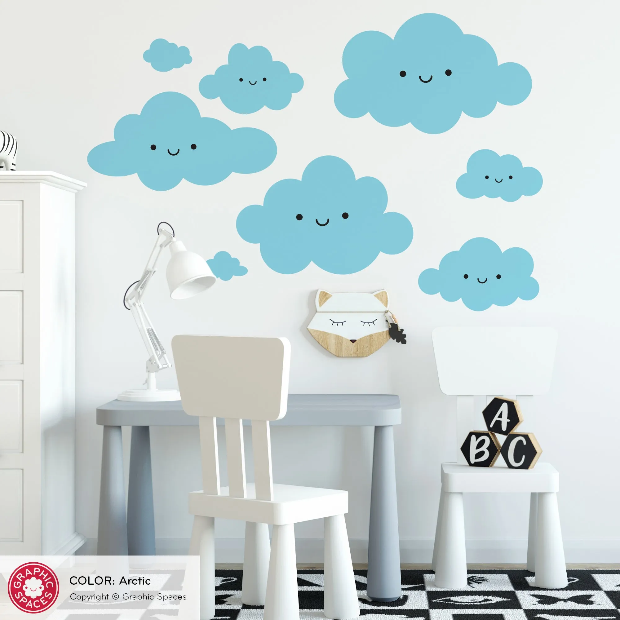 Happy Clouds Fabric Wall Decal