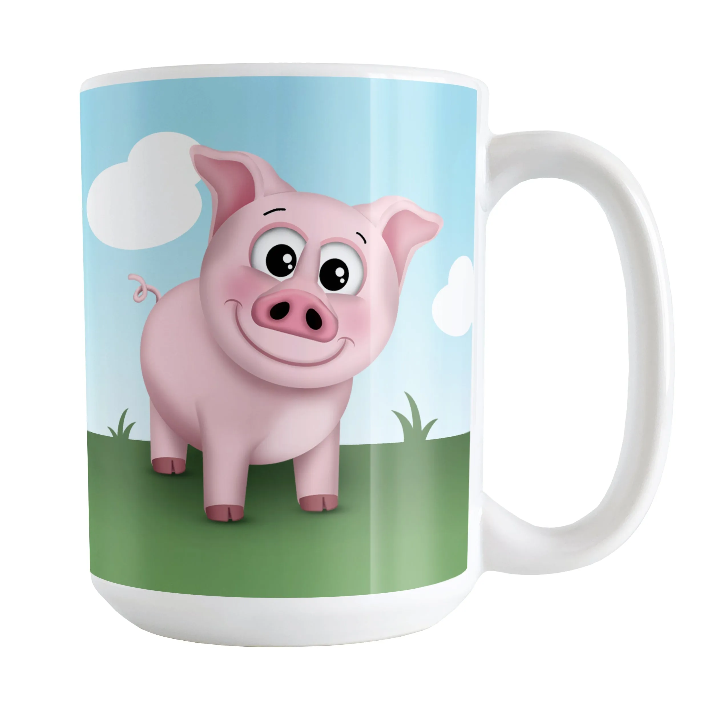 Happy Pink Pig on the Farm Mug