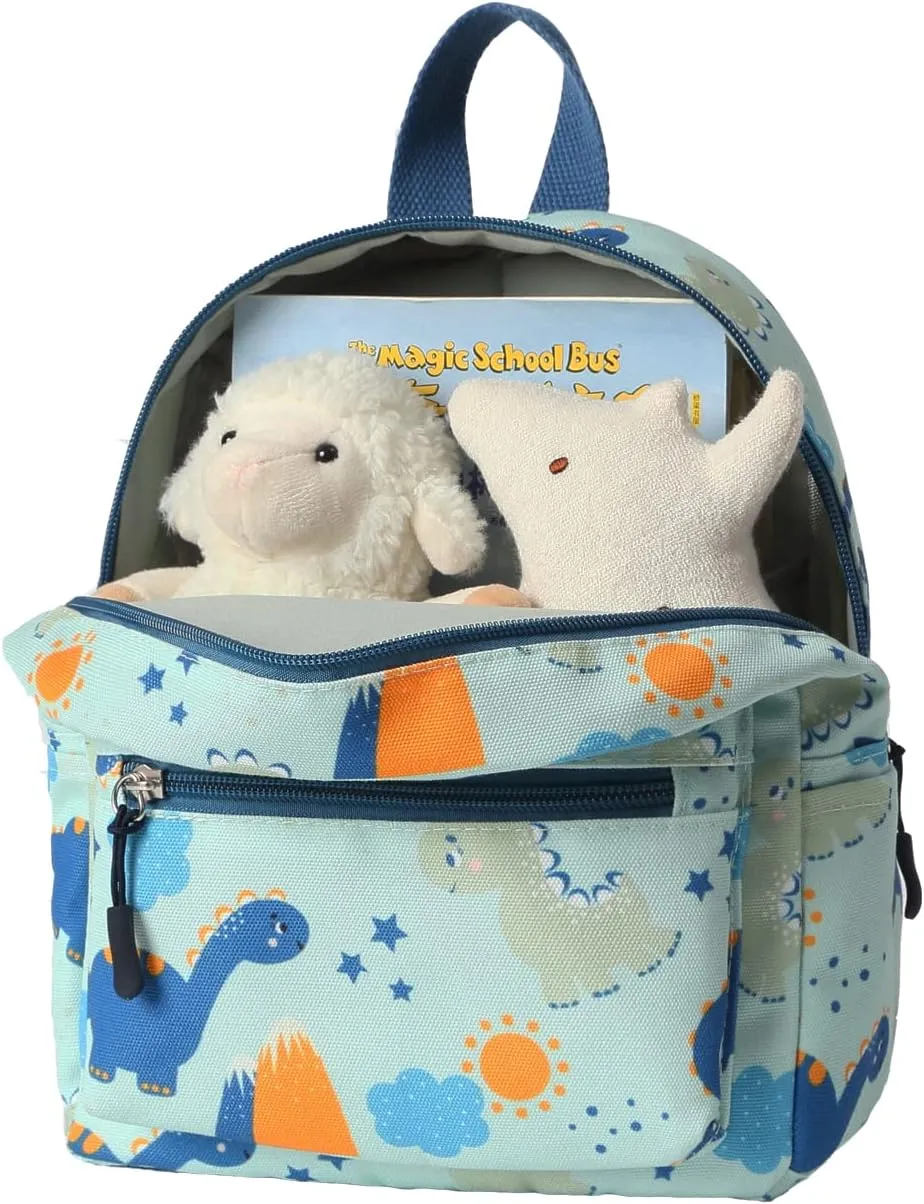 Kids Small Backpack for Toddler Girls and Boys Baby Child Mini School Bags Nursery Preschool Backpacks with Chest Strap (Cute Dino)