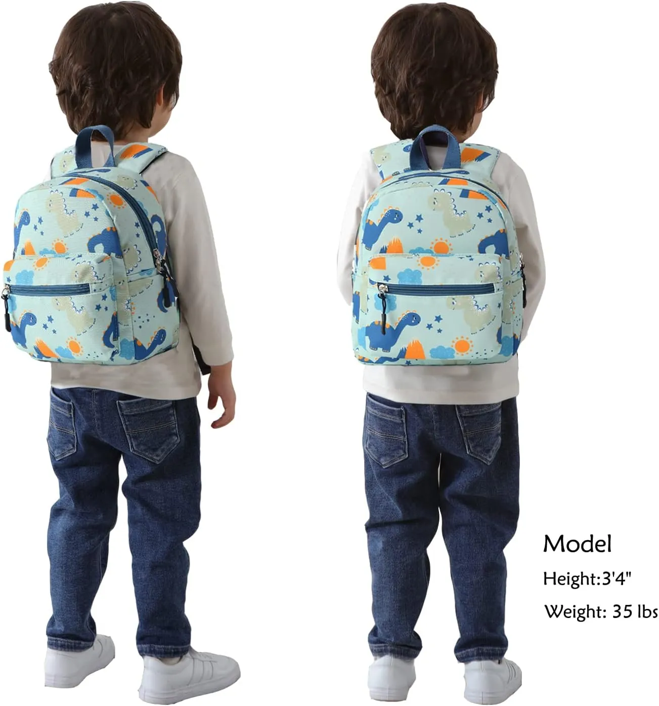 Kids Small Backpack for Toddler Girls and Boys Baby Child Mini School Bags Nursery Preschool Backpacks with Chest Strap (Cute Dino)