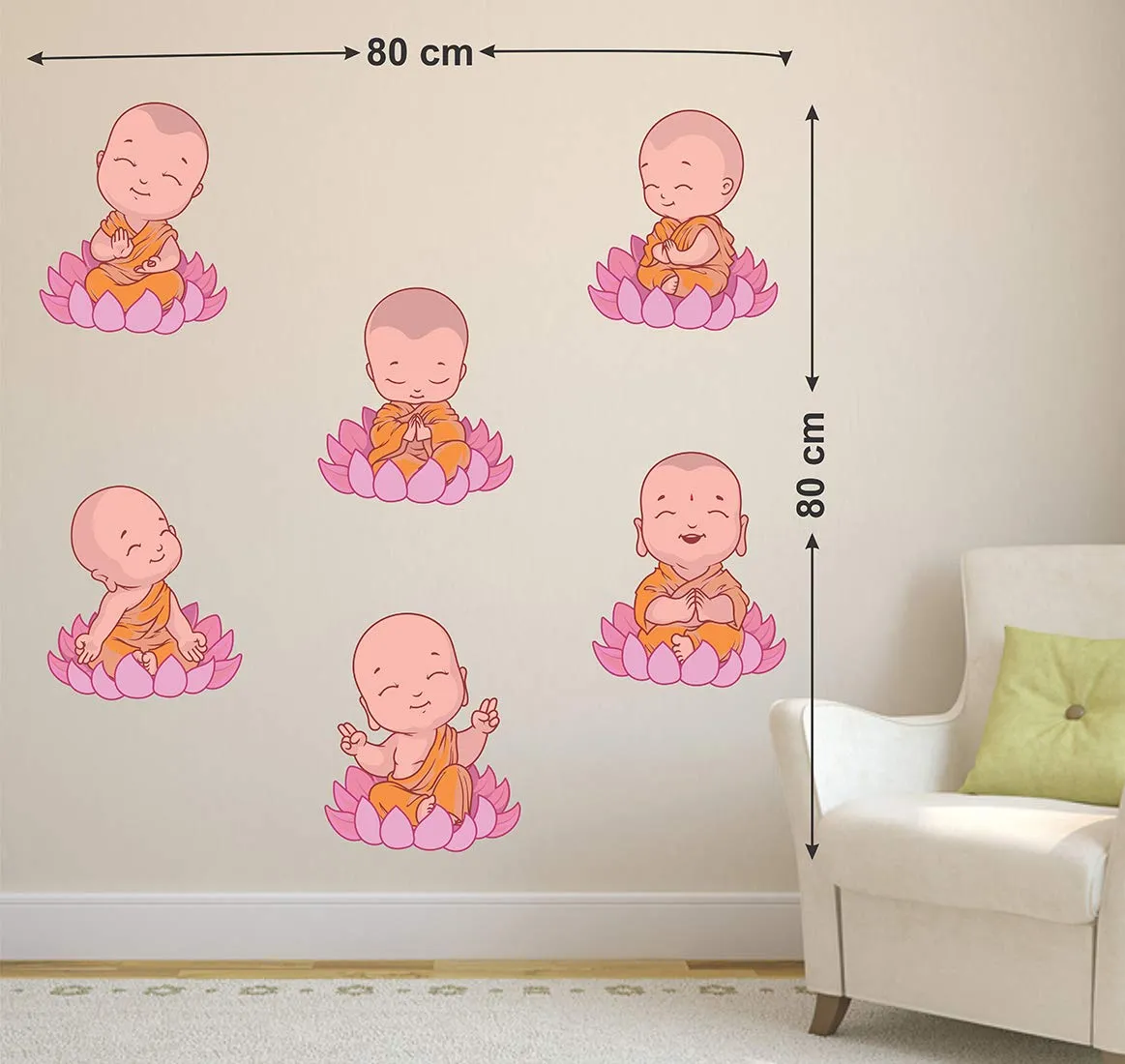 LANSTICK Little Monk Sticker for Wall Decoration