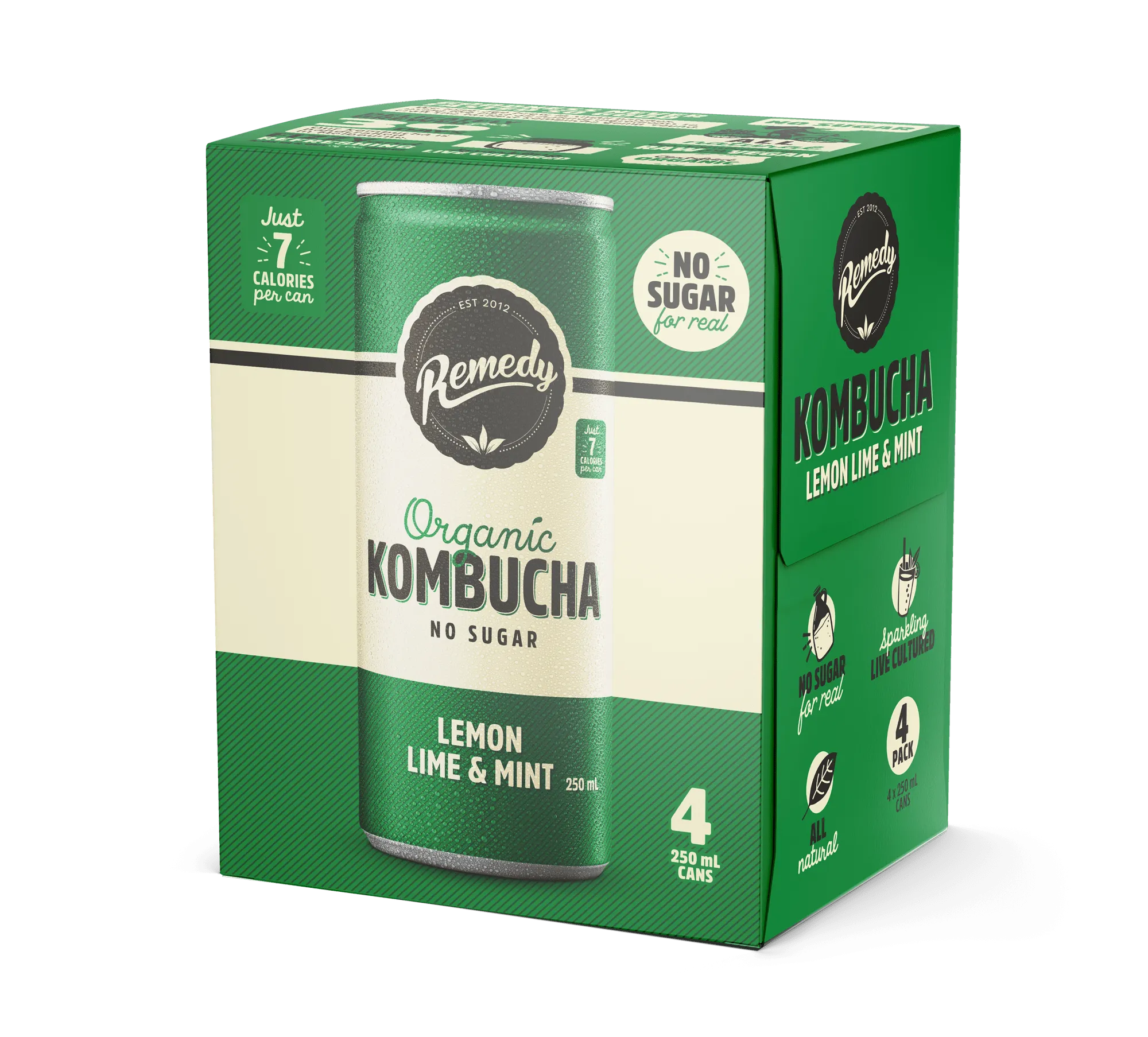 Lemon Lime Mint Kombucha 4-pack