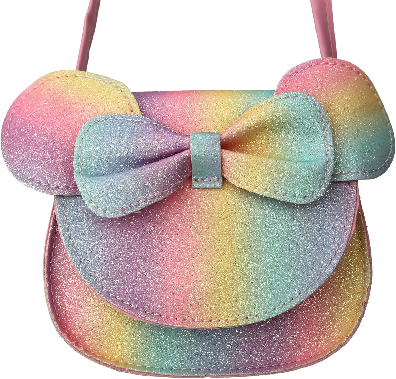 Little Mouse Ear Bow Crossbody Purse,PU Shoulder Handbag for Kids Girls Toddlers