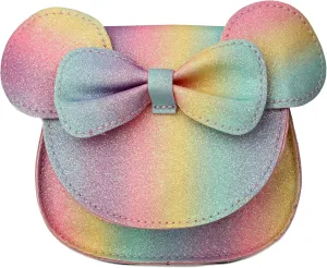 Little Mouse Ear Bow Crossbody Purse,PU Shoulder Handbag for Kids Girls Toddlers