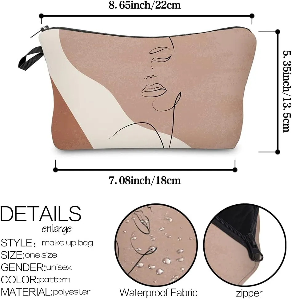 LOOMILOO Small Makeup Bag Abstract Face Painting Printed Cosmetic Bag for Purse Womens Pouch Organizer Bags for A Gift(55419)