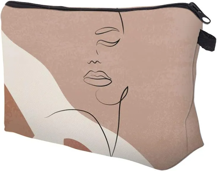 LOOMILOO Small Makeup Bag Abstract Face Painting Printed Cosmetic Bag for Purse Womens Pouch Organizer Bags for A Gift(55419)