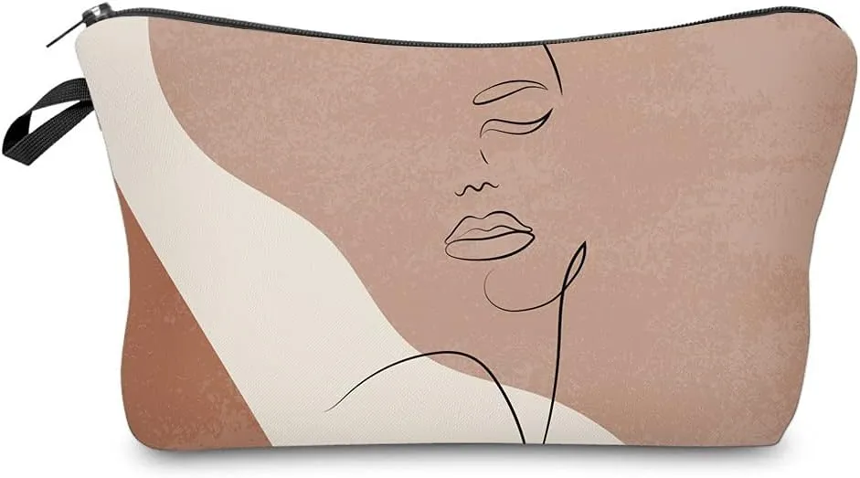 LOOMILOO Small Makeup Bag Abstract Face Painting Printed Cosmetic Bag for Purse Womens Pouch Organizer Bags for A Gift(55419)