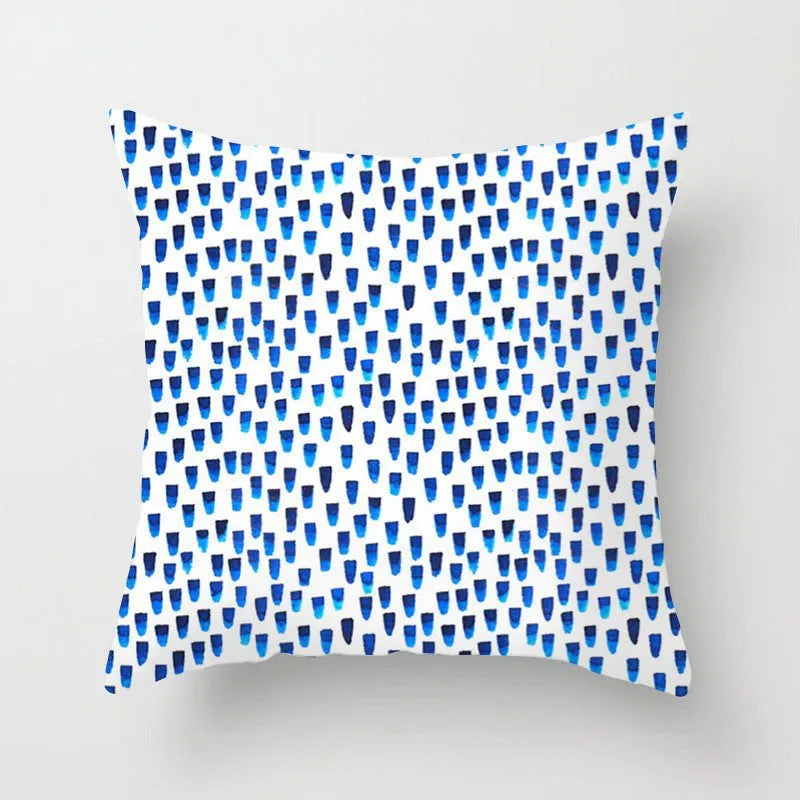 LovelyRLovely Living Room Abstract Blue Printed Pillow