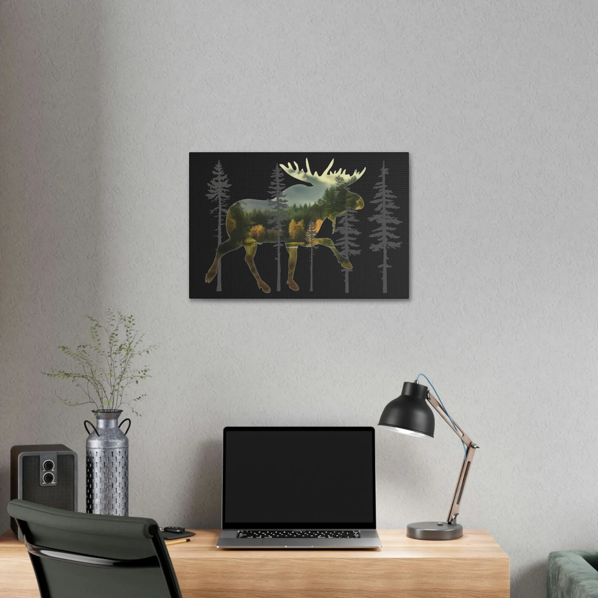 Moose in the Woods Canvas