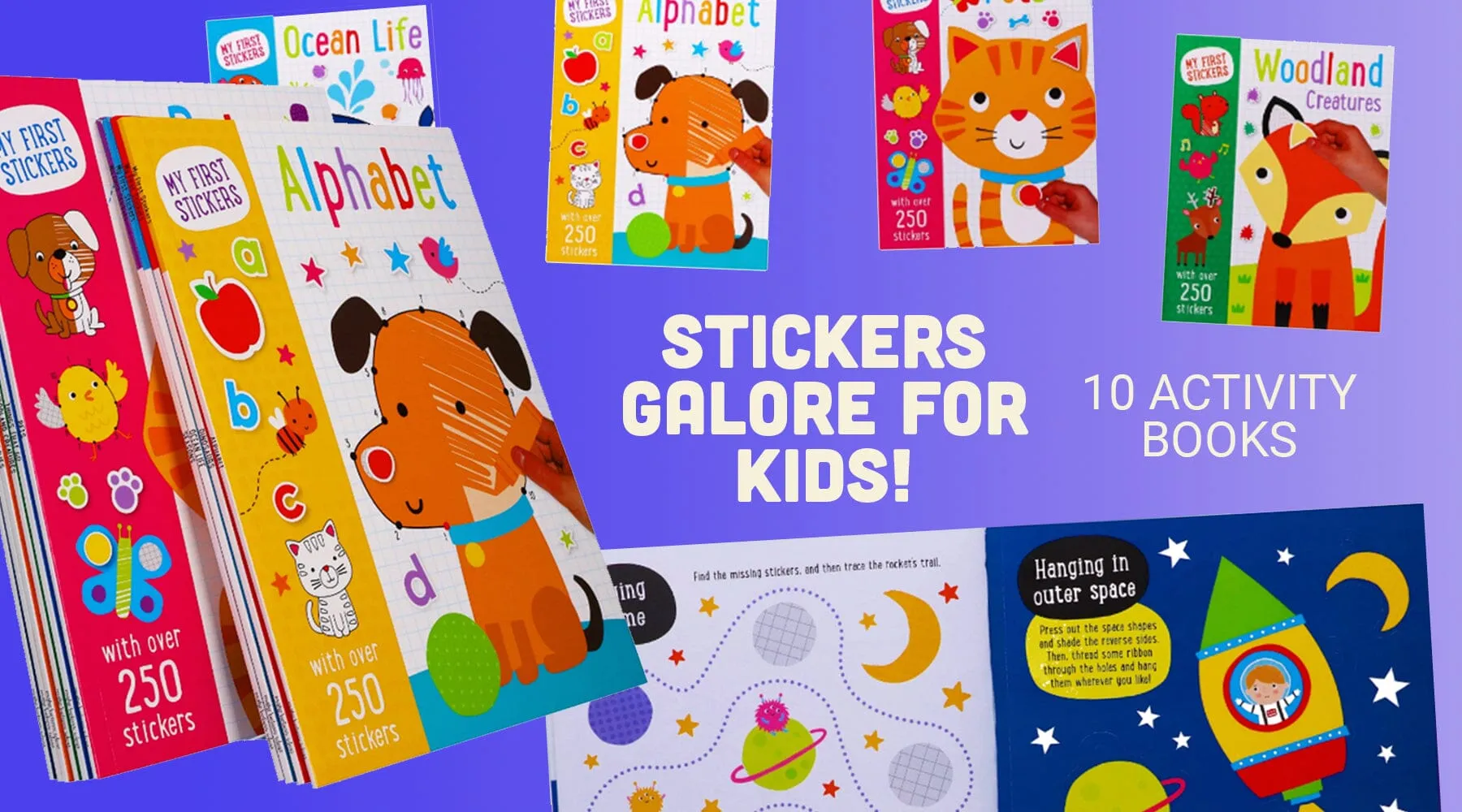My First Stickers 10 Activity Books Collection with Over 250 stickers - Age 3-5- Paperback