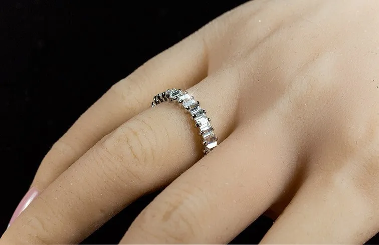 Nina Baguette Eternity Stackable Ring | 3ct