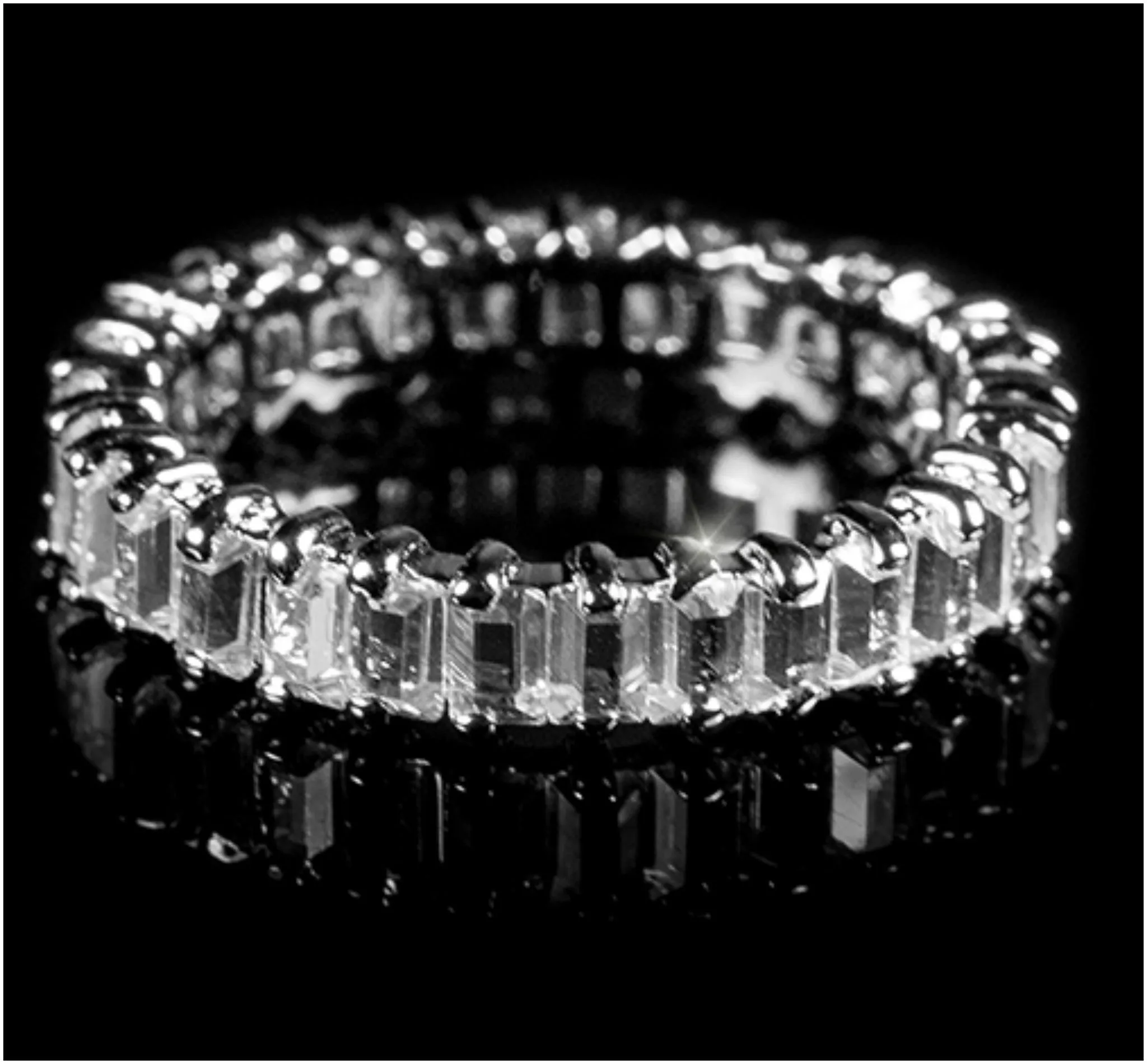 Nina Baguette Eternity Stackable Ring | 3ct