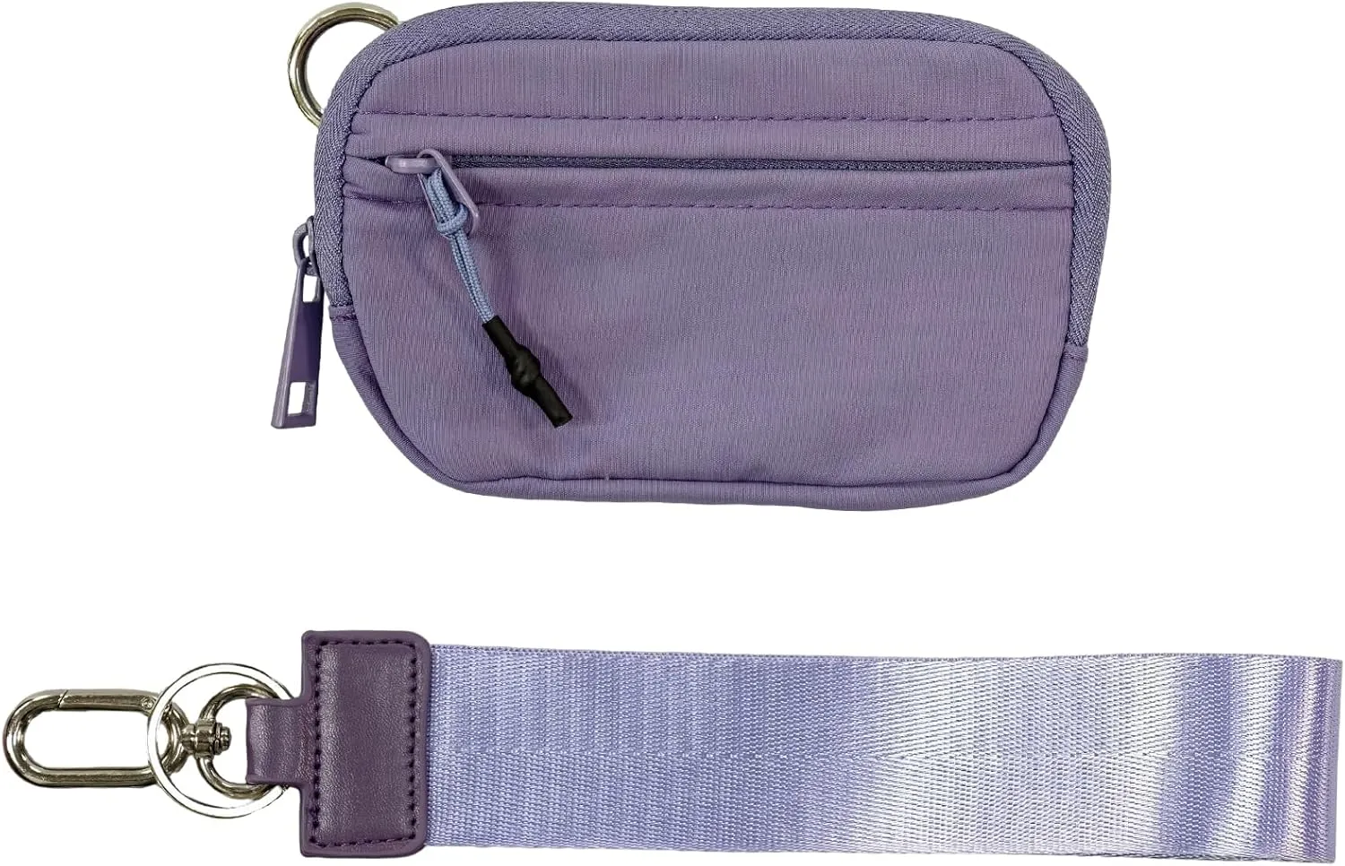 The Iris' Wallet 2nd Gen, 63.6" The Iris Pouch Wristlet, Zippered Card Case With Id Window/Hand strap (purple)