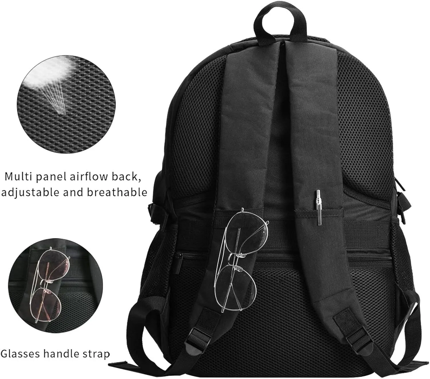 Thin Red Yellow Line American Flag Travel Backpack Laptop Backpacks Business Rucksack Outdoor Daypack Large Sport Bag with Luggage Strap USB Charging Port for Hiking Working