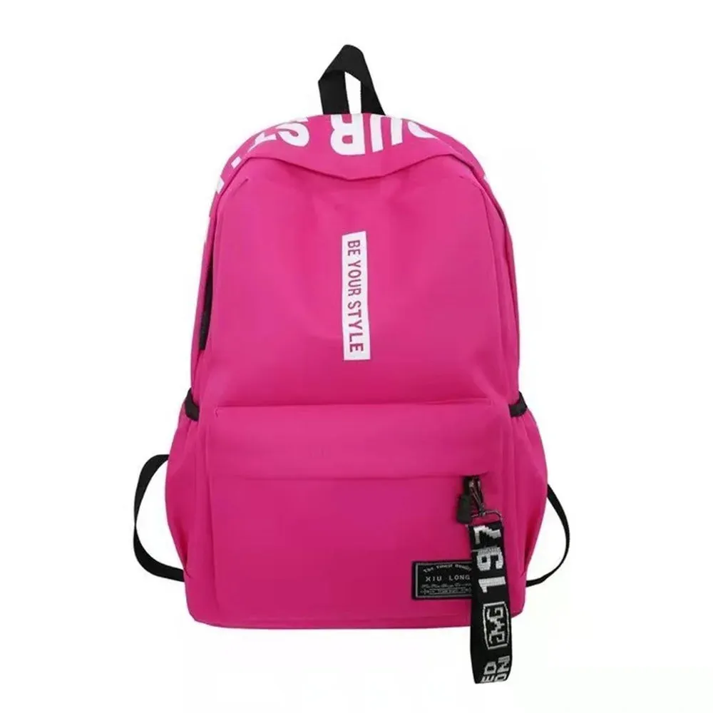 Vvsha - New Letter Printed Canvas Backpack Student Large Capacity Outdoor Knapsack Children'S Schoolbags Thin Light Fashion Shoulder Bag