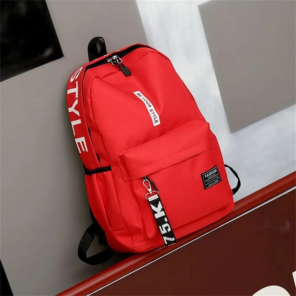 Vvsha - New Letter Printed Canvas Backpack Student Large Capacity Outdoor Knapsack Children'S Schoolbags Thin Light Fashion Shoulder Bag