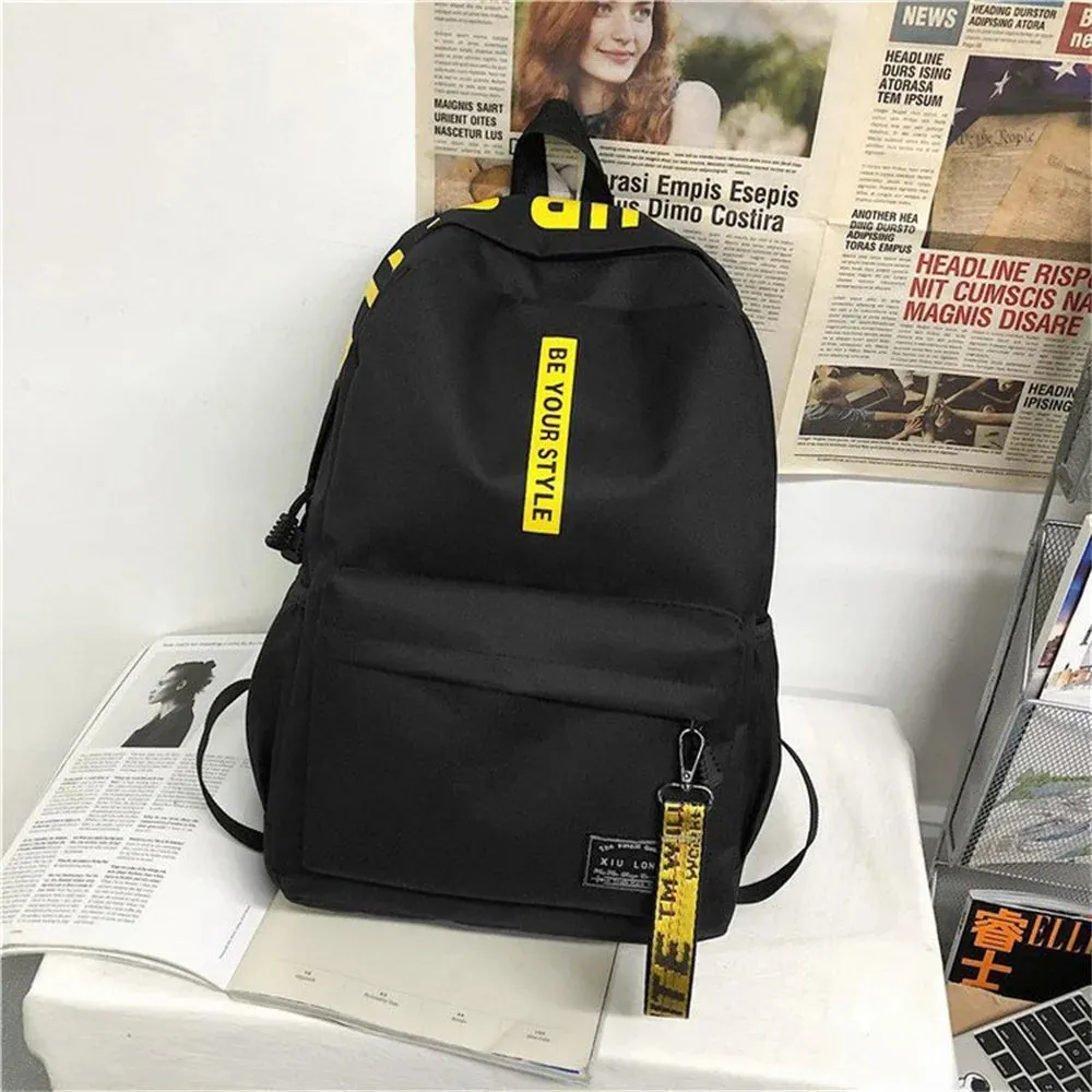 Vvsha - New Letter Printed Canvas Backpack Student Large Capacity Outdoor Knapsack Children'S Schoolbags Thin Light Fashion Shoulder Bag