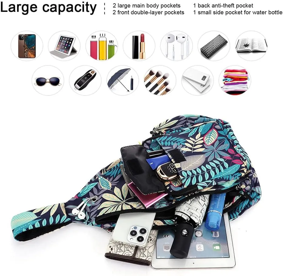 XEYOU Women's Sling Crossbody bag Casual Daypack Outdoor Travel Hiking Backpack for Cycling Walking Dog Hiking